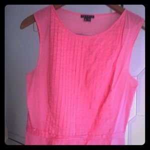 Theory pink lightweight peplum top with ruching